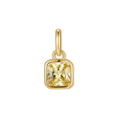 Evesaddiction Square Bezel Birthstone Charm - Gold / November