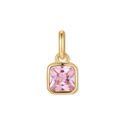 Evesaddiction Square Bezel Birthstone Charm - Gold / October