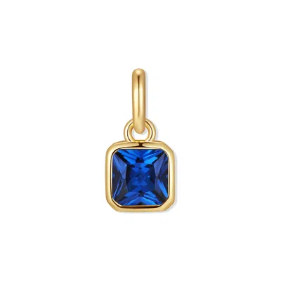 Evesaddiction Square Bezel Birthstone Charm - Gold / September