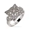 Evesaddiction Square Shaped Vintage Style Cz Ring In Silver