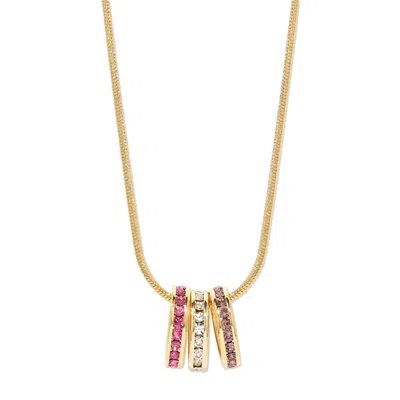 Evesaddiction Stackable Gold Cz Eternity Charm Pendant + 3" Extender