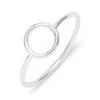 Evesaddiction Stackable Silver Circle Ring In Metallic