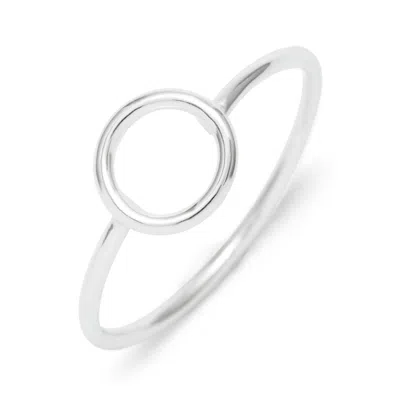 Evesaddiction Stackable Silver Circle Ring In Metallic