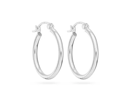 Evesaddiction Stainless Steel 1" Tube Style Hoop Earrings In Metallic