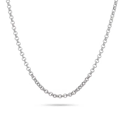 Evesaddiction Stainless Steel 2.4mm Rolo Chain In Silver