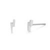 Evesaddiction Stainless Steel Lightning Bolt Stud Earrings In Silver