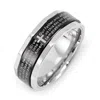 Evesaddiction Stainless Steel Lords Prayer Spinner Ring In Silver