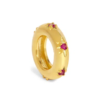 Evesaddiction Starburst Birthstone Eternity Charm - Gold / July