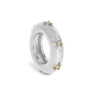 Evesaddiction Starburst Birthstone Eternity Charm - Silver / August In Metallic