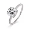 Evesaddiction Sterling Silver 2 Carat Brilliant Cut Cz Engagement Ring In Silver