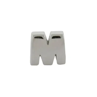 Evesaddiction Sterling Silver Alphabead Letter M In Gray