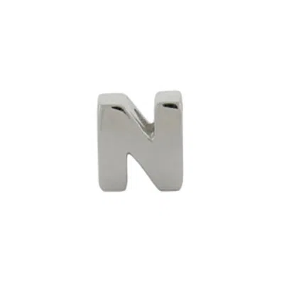 Evesaddiction Sterling Silver Alphabead Letter N In Gray