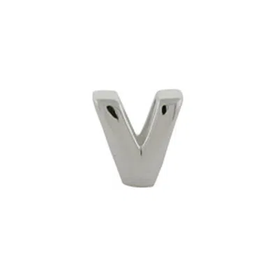 Evesaddiction Sterling Silver Alphabead Letter V