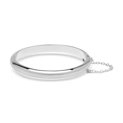 Evesaddiction Sterling Silver Baby Bangle Bracelet In Gray