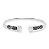 Evesaddiction Sterling Silver Bali Bangle Bracelet In Gray