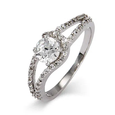 Evesaddiction Sterling Silver Brilliant Cut Cz Promise Ring