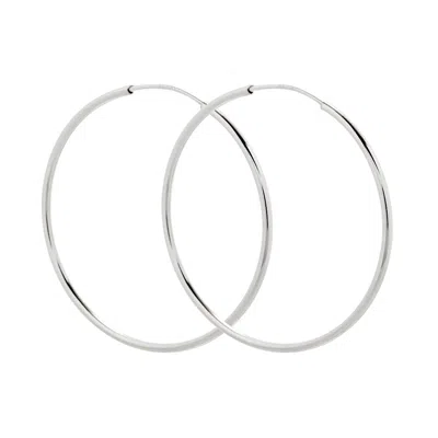 Evesaddiction Sterling Silver Continuous Hoop Earrings - 1.75 Inch