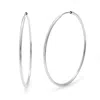 Evesaddiction Sterling Silver Continuous Hoop Earrings - 2.5 Inch In Silver