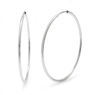 Evesaddiction Sterling Silver Continuous Hoop Earrings - 2.5 Inch
