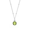 Evesaddiction Sterling Silver Custom Gemstone Pendant - August [peridot] In Metallic