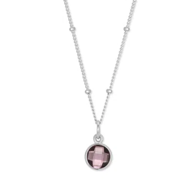 Evesaddiction Sterling Silver Custom Gemstone Pendant - February [amethyst] In Metallic