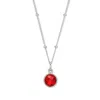 Evesaddiction Sterling Silver Custom Gemstone Pendant - July [ruby] In Red