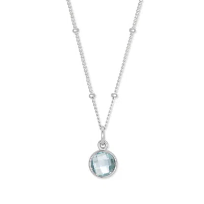Evesaddiction Sterling Silver Custom Gemstone Pendant - March [aquamarine] In Metallic