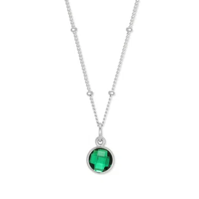 Evesaddiction Sterling Silver Custom Gemstone Pendant - May [emerald] In Metallic