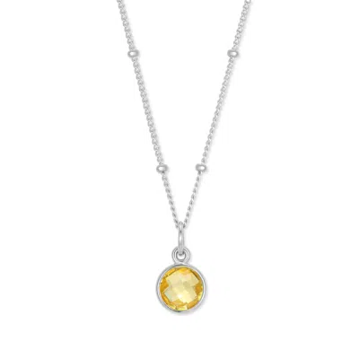 Evesaddiction Sterling Silver Custom Gemstone Pendant - November [citrine] In Metallic
