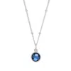 Evesaddiction Sterling Silver Custom Gemstone Pendant - September [sapphire] In Blue