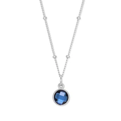 Evesaddiction Sterling Silver Custom Gemstone Pendant - September [sapphire] In Blue