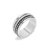 Evesaddiction Sterling Silver Cz Beaded Spinner Ring In Silver