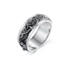 Evesaddiction Sterling Silver Dragon Spinner Ring In Silver