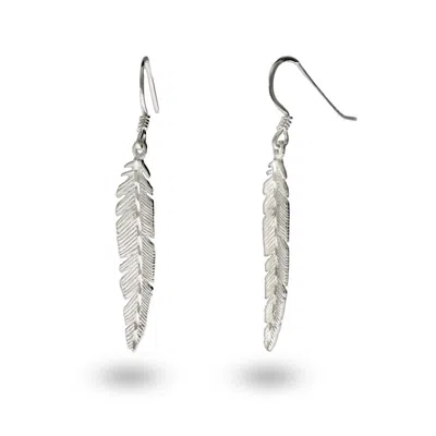 Evesaddiction Sterling Silver Feather Earrings