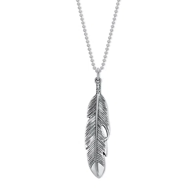 Evesaddiction Sterling Silver Feather Pendant