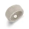 Evesaddiction Sterling Silver Mesh Ring In Silver