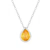Evesaddiction Sterling Silver November Pear Cut Bezel Birthstone Necklace In Yellow