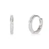 Evesaddiction Sterling Silver Petite Cz Huggie Earrings In Silver