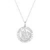 Evesaddiction Sterling Silver Saint Christopher Necklace In Silver