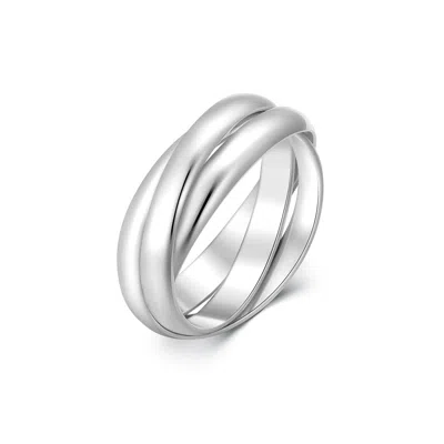 Evesaddiction Sterling Silver Triple Roll Russian Wedding Ring - 9