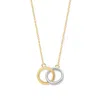 Evesaddiction Sterling Silver Two Tone Interlock Ring Necklace In Gold