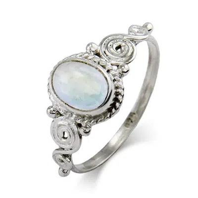 Evesaddiction Sterling Silver Vintage Heirloom Moonstone Ring