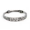 Evesaddiction Swirling Lotus Bali Bangle Bracelet In Silver