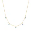 Evesaddiction Teardrop Birthstone Necklace - Gold / December In Blue