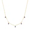 Evesaddiction Teardrop Birthstone Necklace - Gold / February In Purple