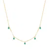 Evesaddiction Teardrop Birthstone Necklace - Gold / May In Green