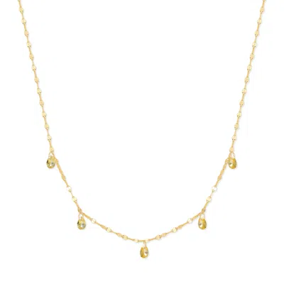 Evesaddiction Teardrop Birthstone Necklace - Gold / November