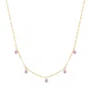 Evesaddiction Teardrop Birthstone Necklace - Gold / October In Purple