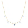 Evesaddiction Teardrop Birthstone Necklace - Gold / September In Blue
