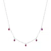 Evesaddiction Teardrop Birthstone Necklace - Silver / July In Metallic